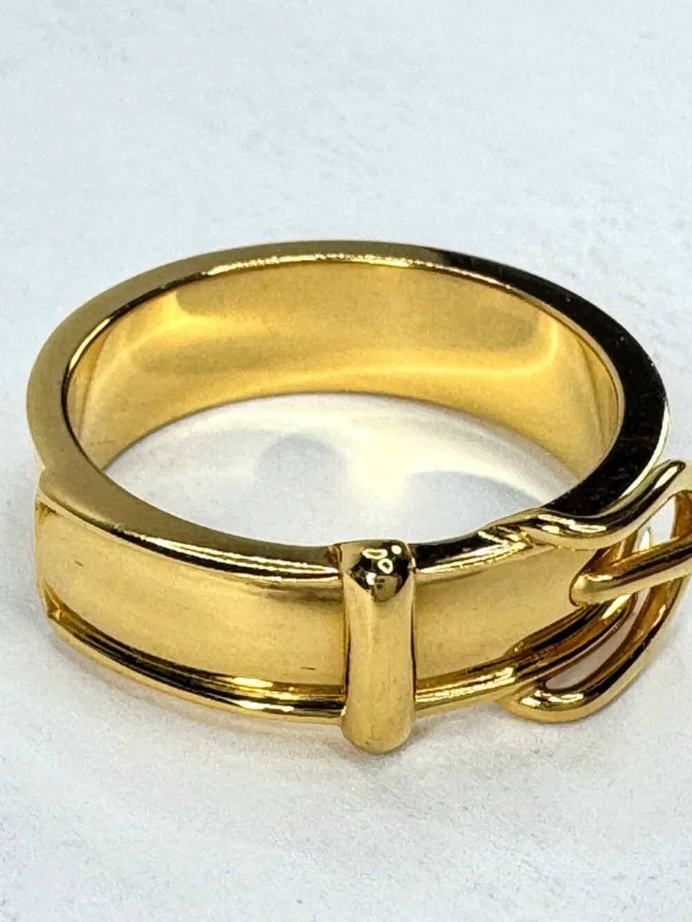 Vintage Hermès Ceinture Gold Plated Belt Buckle Scarf Ring Made in France GS862